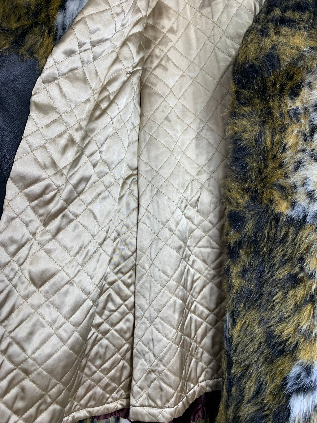 Leopard Faux Fur & Leather Belted Coat