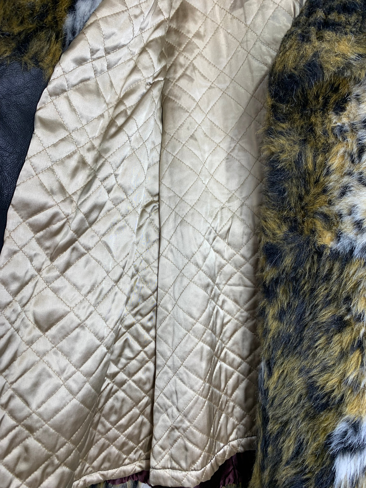 Leopard Faux Fur & Leather Belted Coat