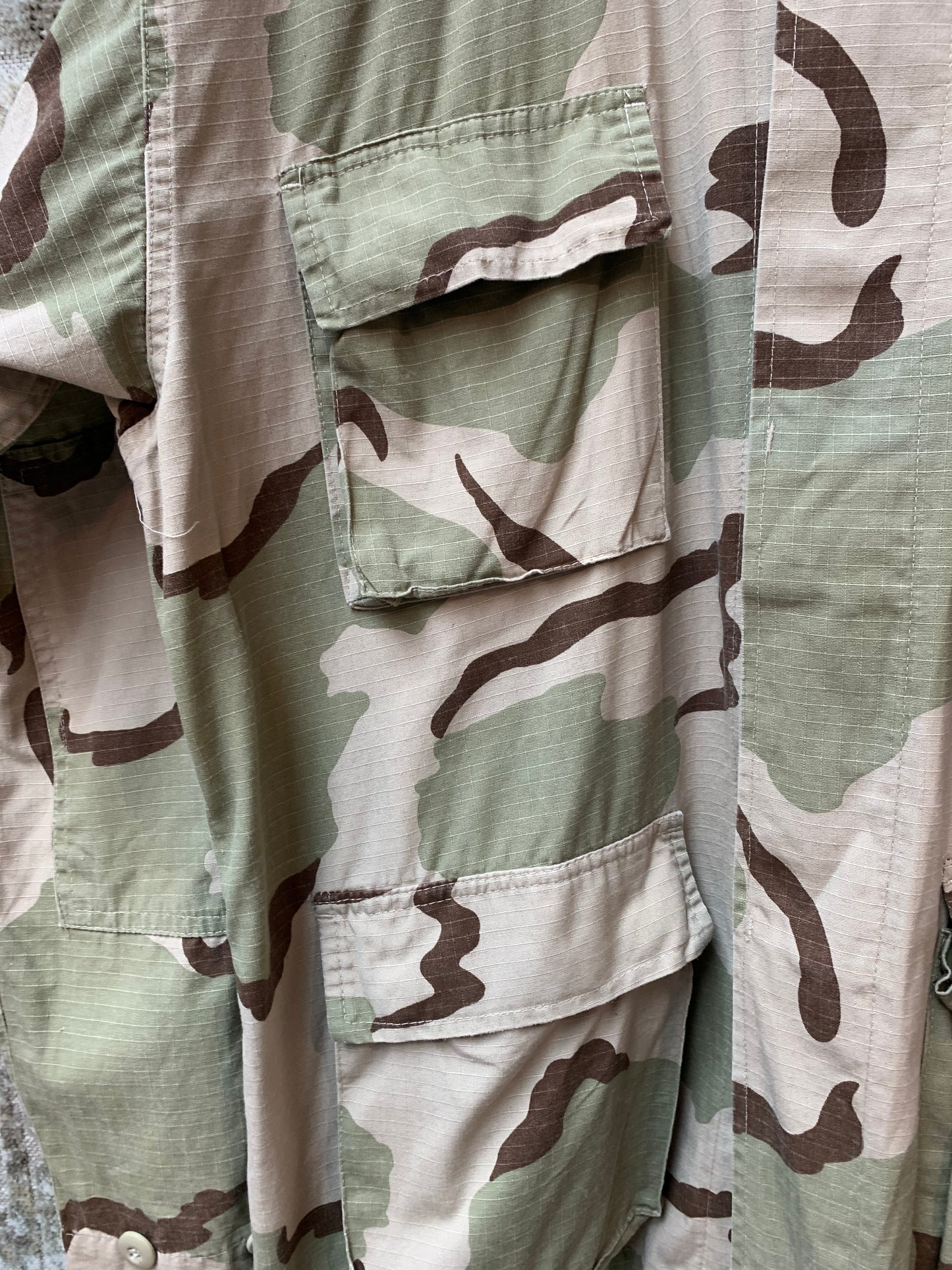 Men's Khaki Camo Button Up Jacket