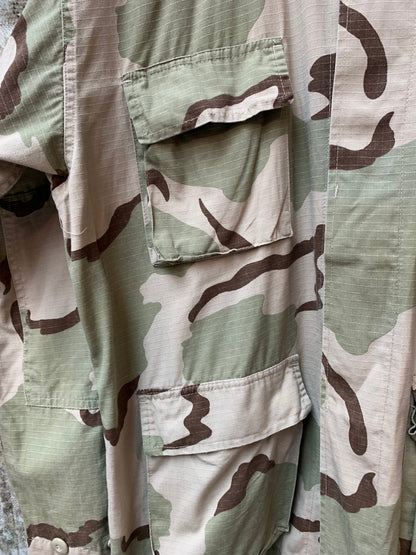 Men's Khaki Camo Button Up Jacket