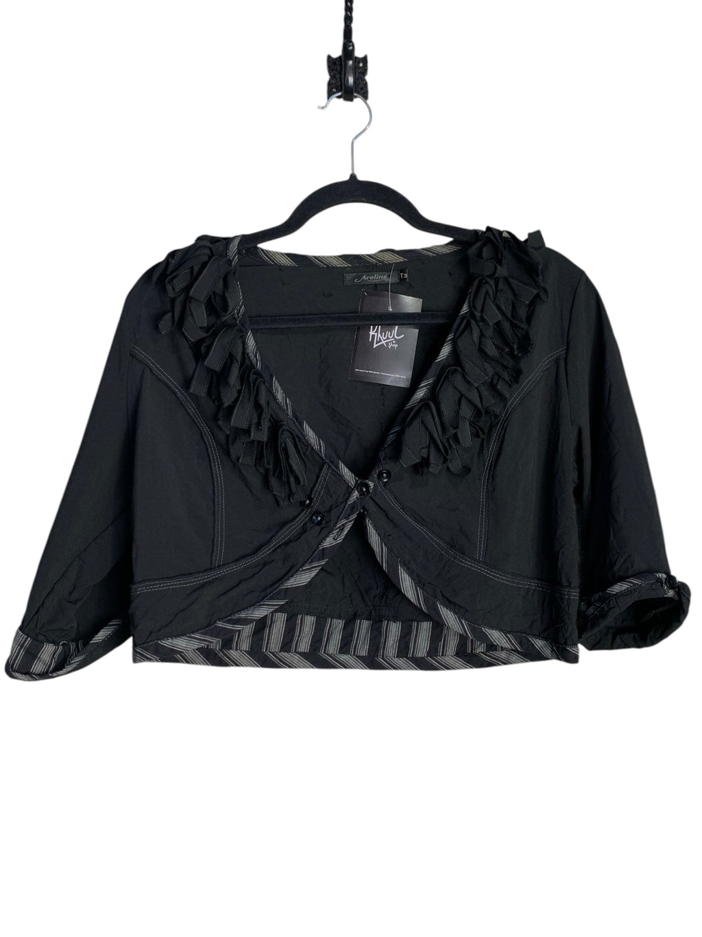 Areline Cropped Ruffle Bolero Jacket