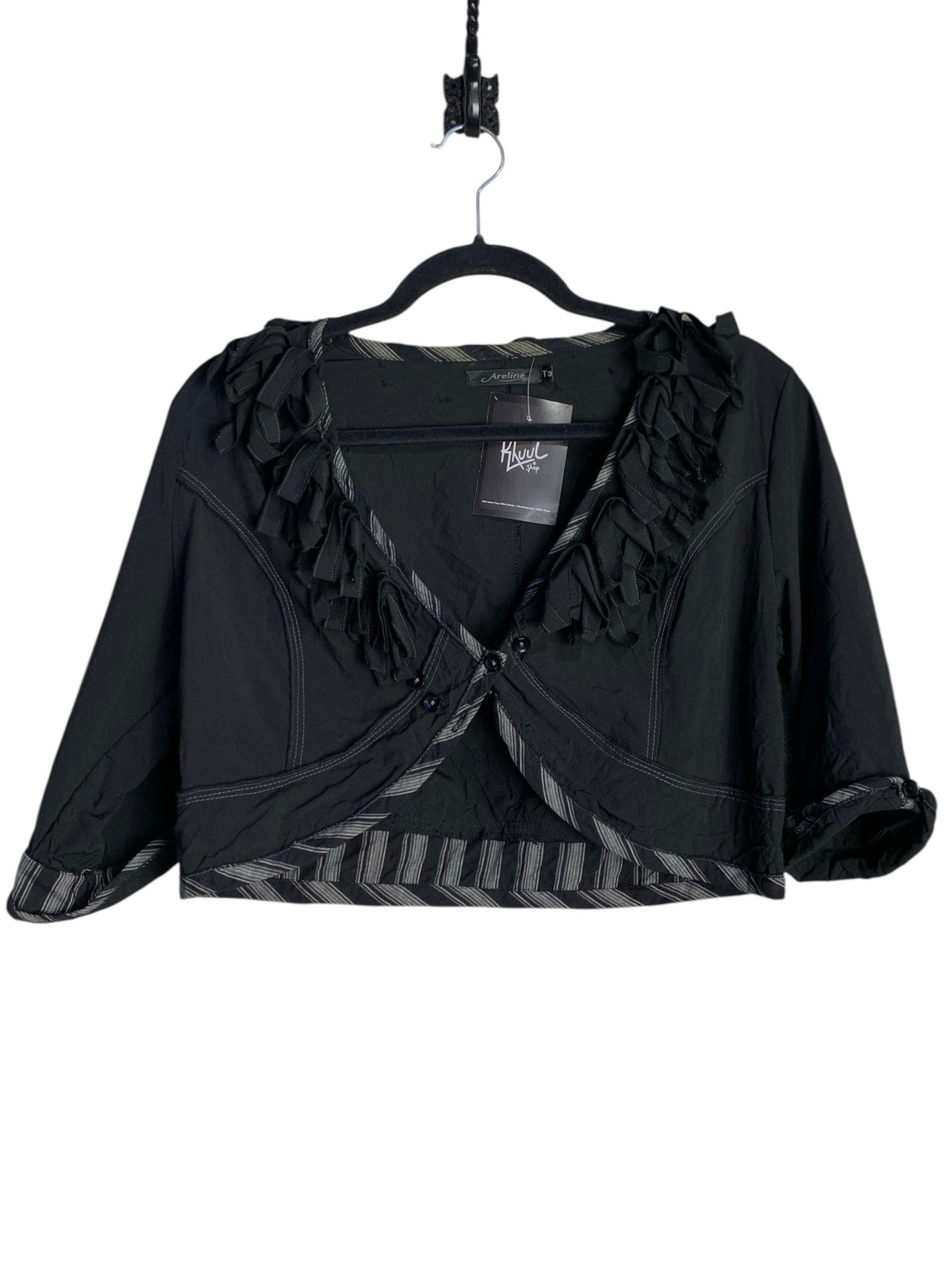 Areline Cropped Ruffle Bolero Jacket