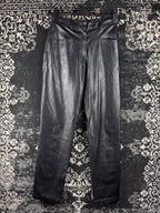 Vintage Men Black Faux Leather Pants