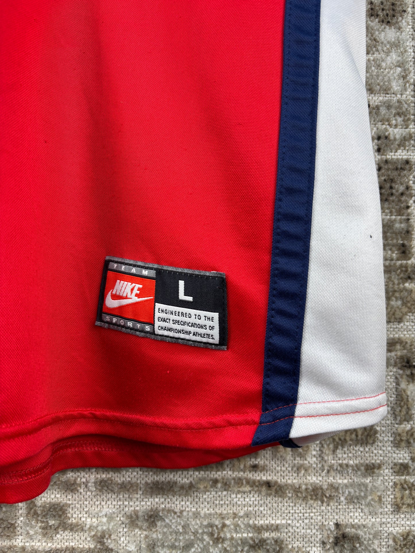 Mens Vintage Red White JVC Arsenal Nike Football Jersey