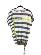 Liberty Woman Striped Slogan Top