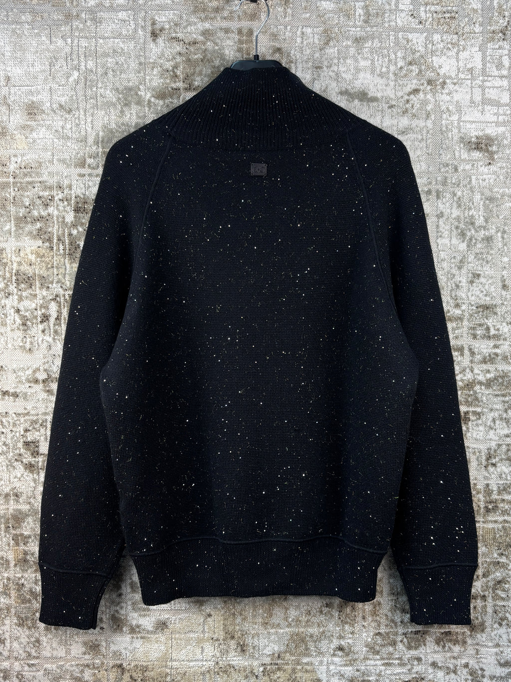 Salvatore Ferragamo Men's Black Speckle Knit Jumper