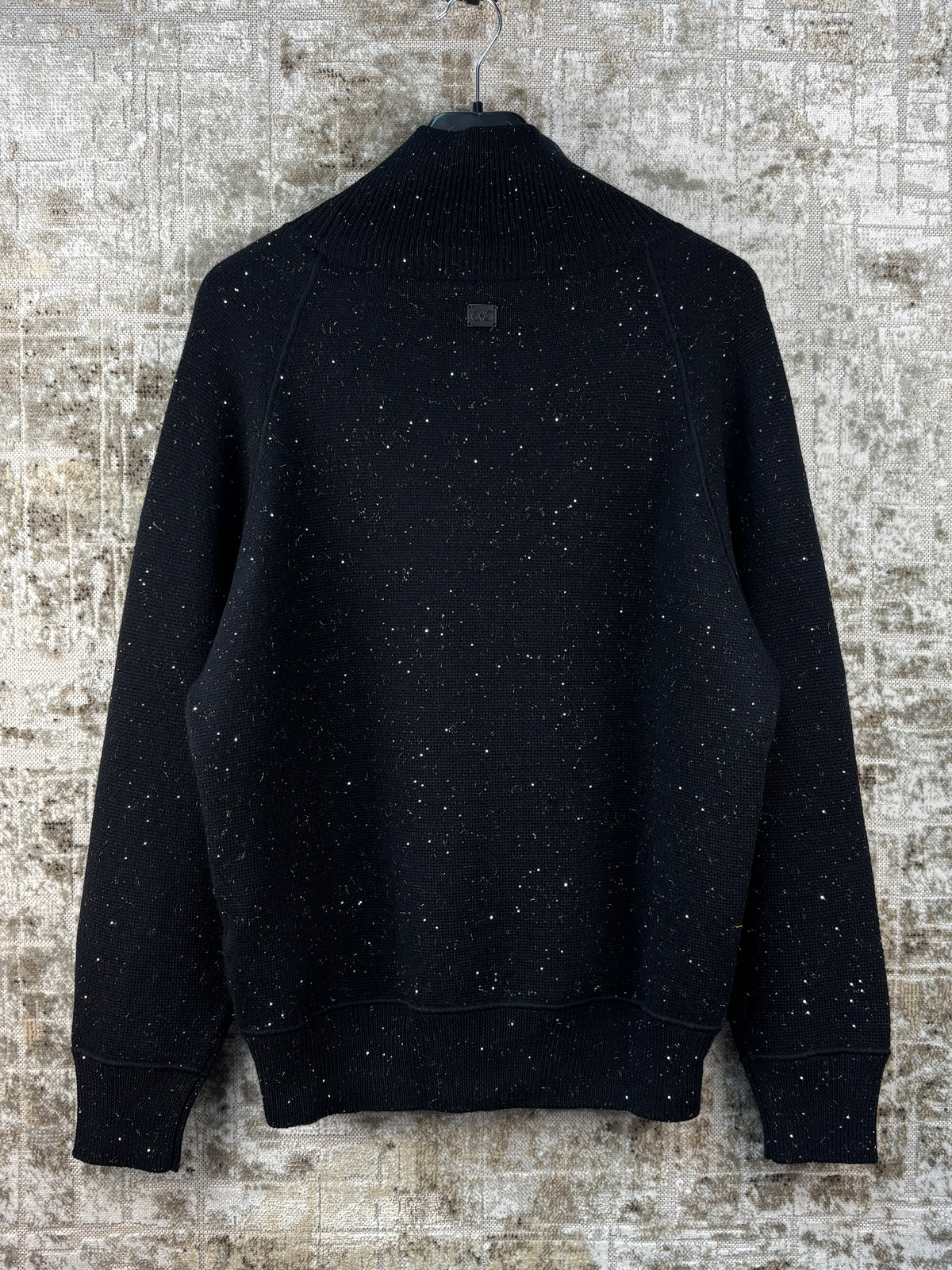 Salvatore Ferragamo Men's Black Speckle Knit Jumper