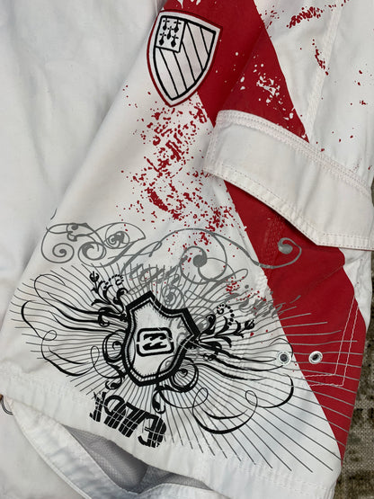 BillaBong White Red and Black Design Shorts