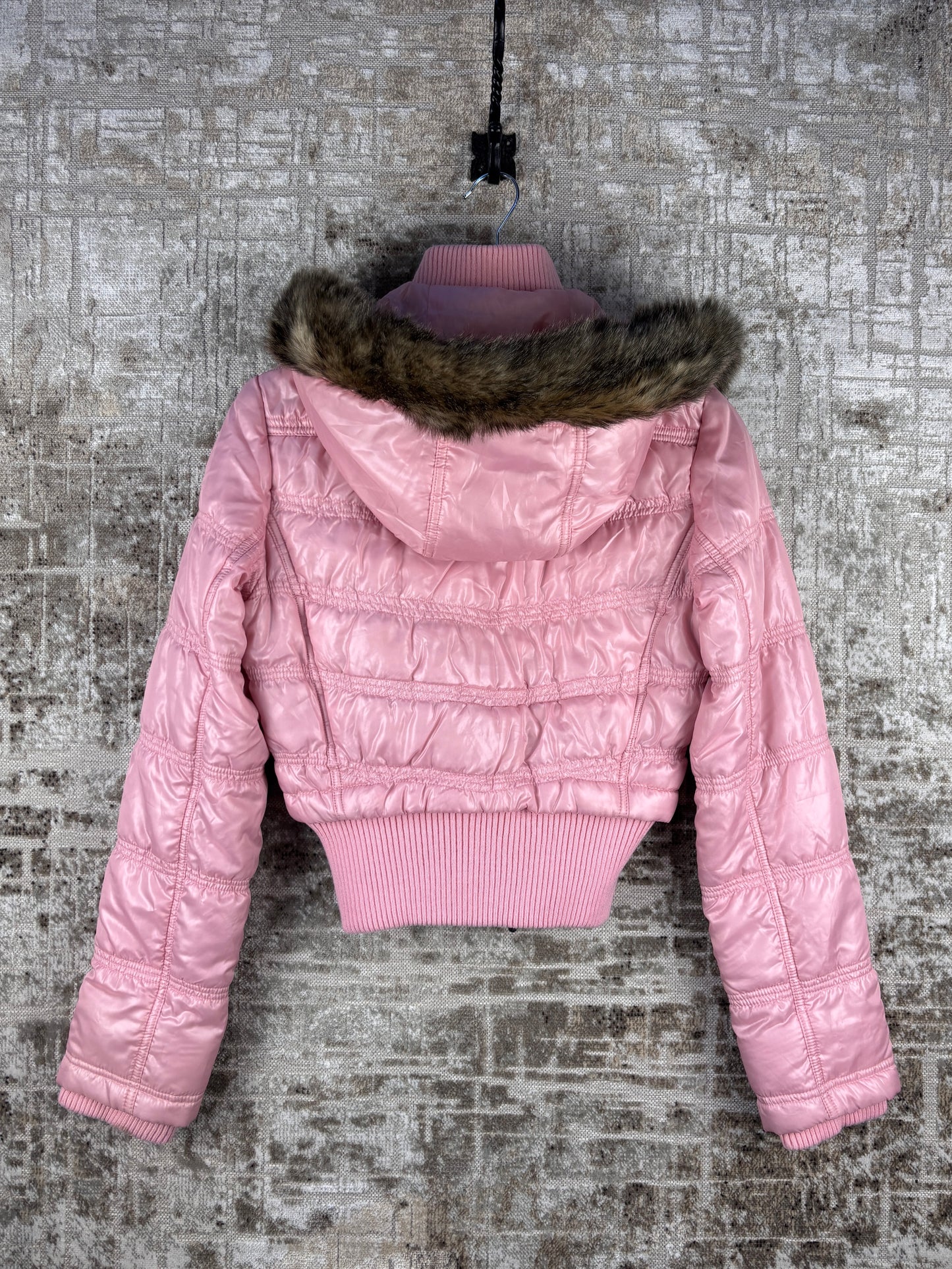 Womens Y2K Pink Puffer Jacket