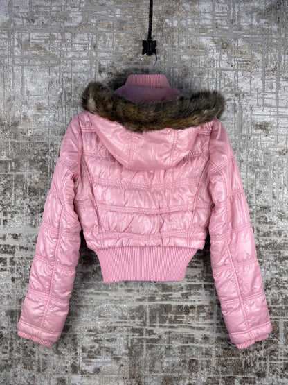 Womens Y2K Pink Puffer Jacket