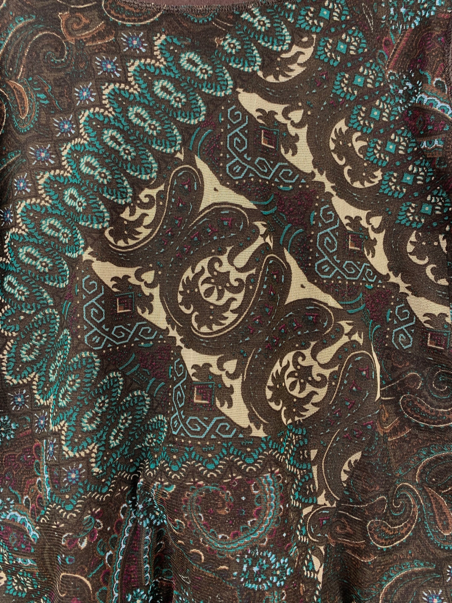 Womens Y2K Paisley Patchwork Top