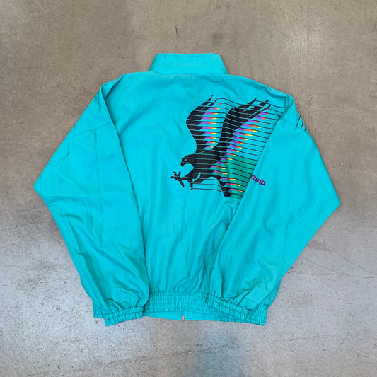 Aqua Eagle Graphic Windbreaker Jacket