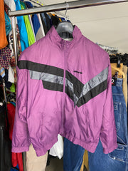 Vintage 80s Adidas Track Top Jacket Purple Mens M Zip Up
