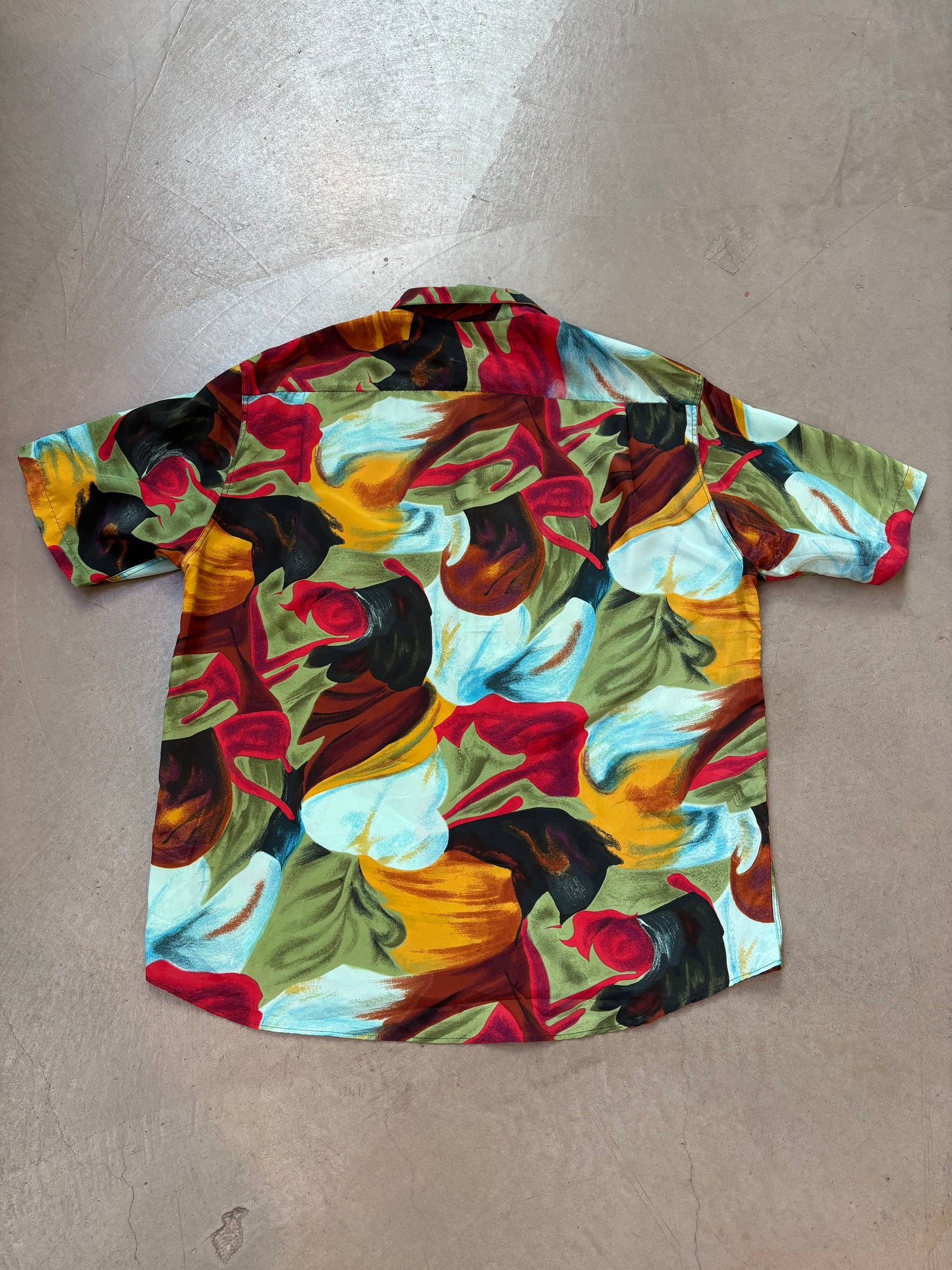 Vintage Otero Hernandez Multicolor Abstract Print Shirt