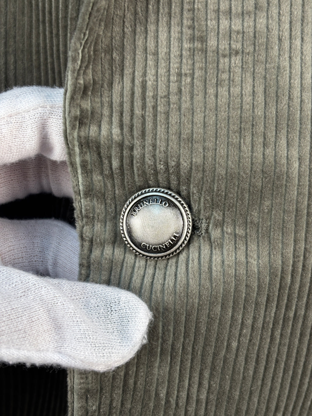 Brunello Cucinelli Corduroy Olive Green Blazer