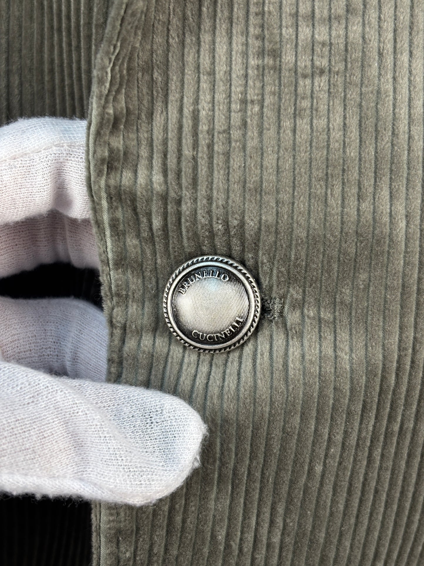 Brunello Cucinelli Corduroy Olive Green Blazer