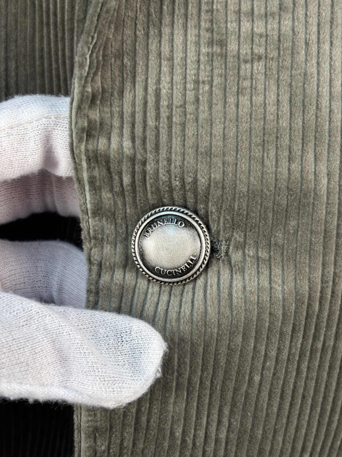 Brunello Cucinelli Corduroy Olive Green Blazer