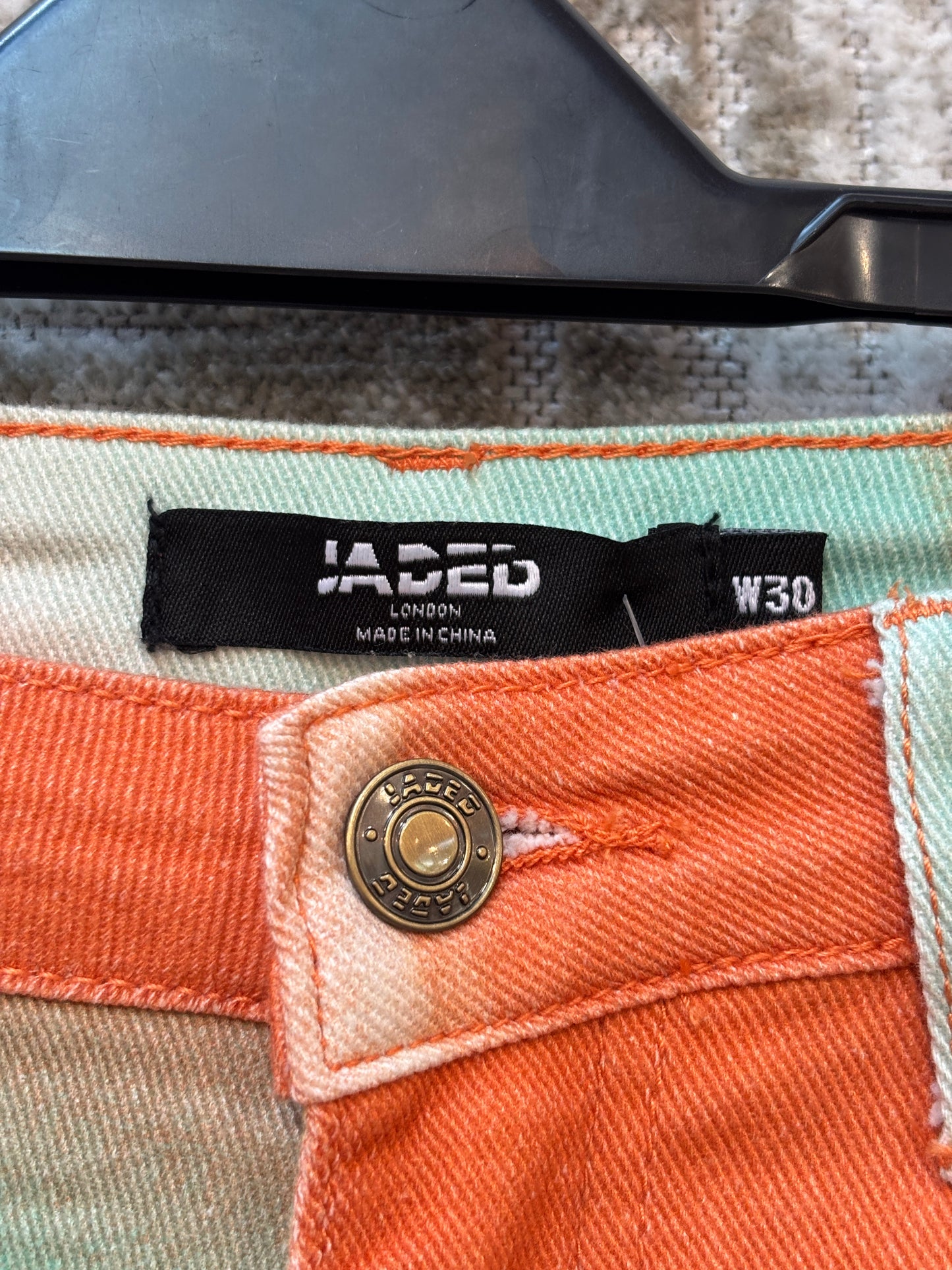 Jaded London Swirl Print Flare Jeans