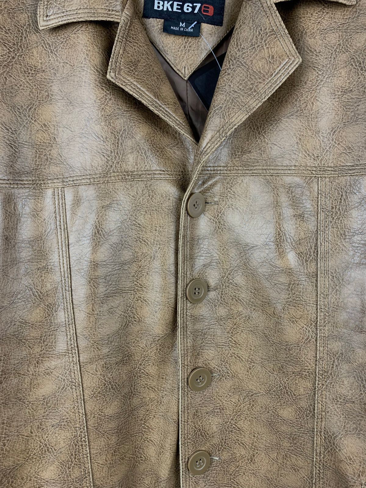 BKE67B Mens Brown Leather Coat