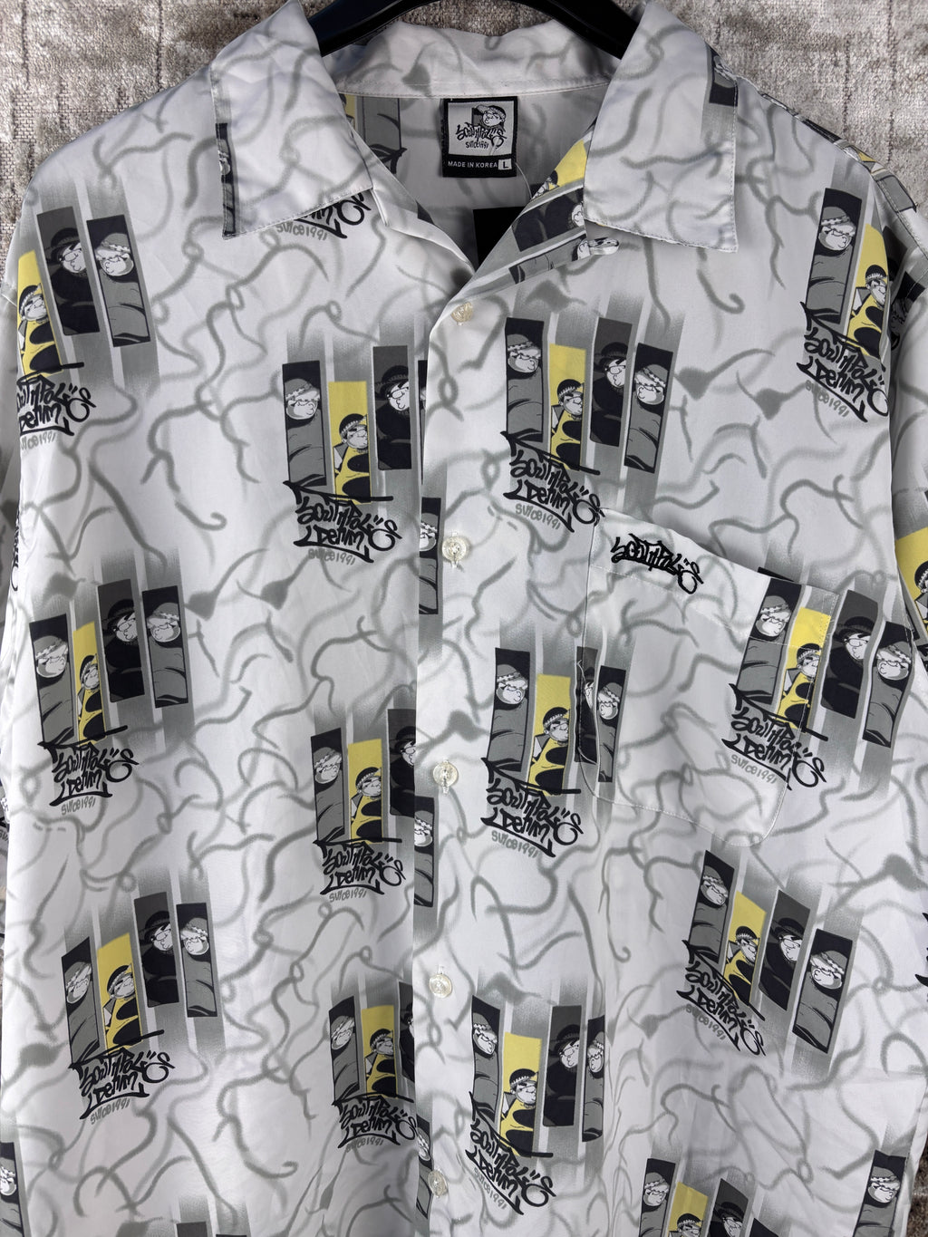 Mens Y2K Southpole White Button Up Shirt