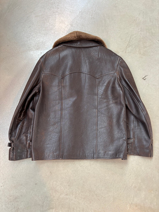 Vintage Brown Leather Jacket Men’s L