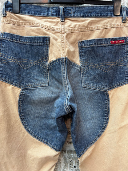 Men's Vintage Blue Beige Blend of America Denim Jorts