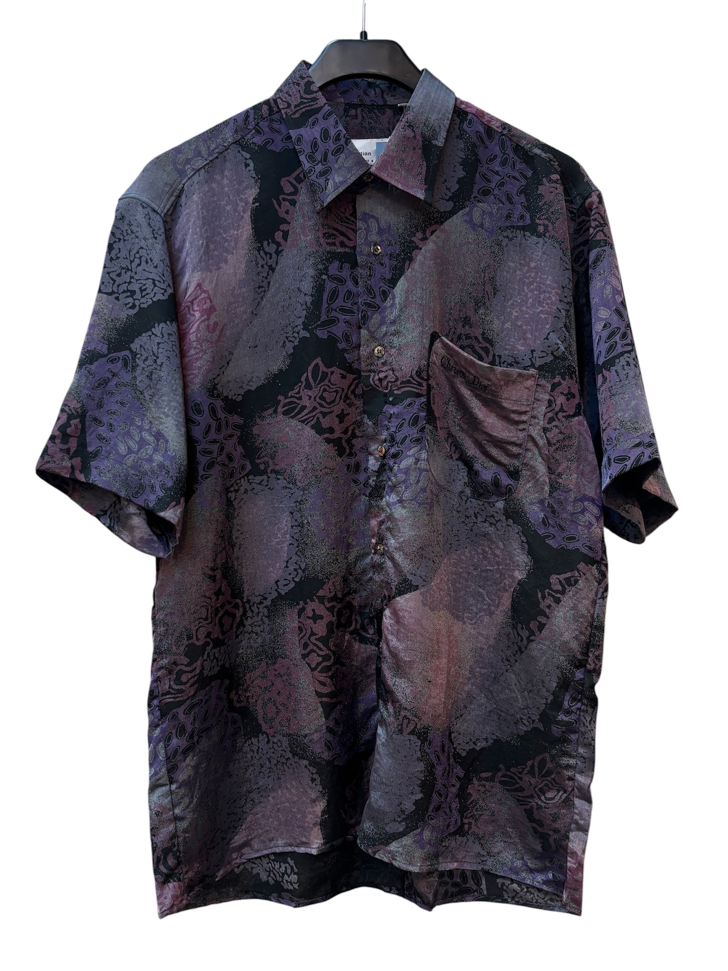 Mens Vintage Christian Dior Silk Button Up Shirt