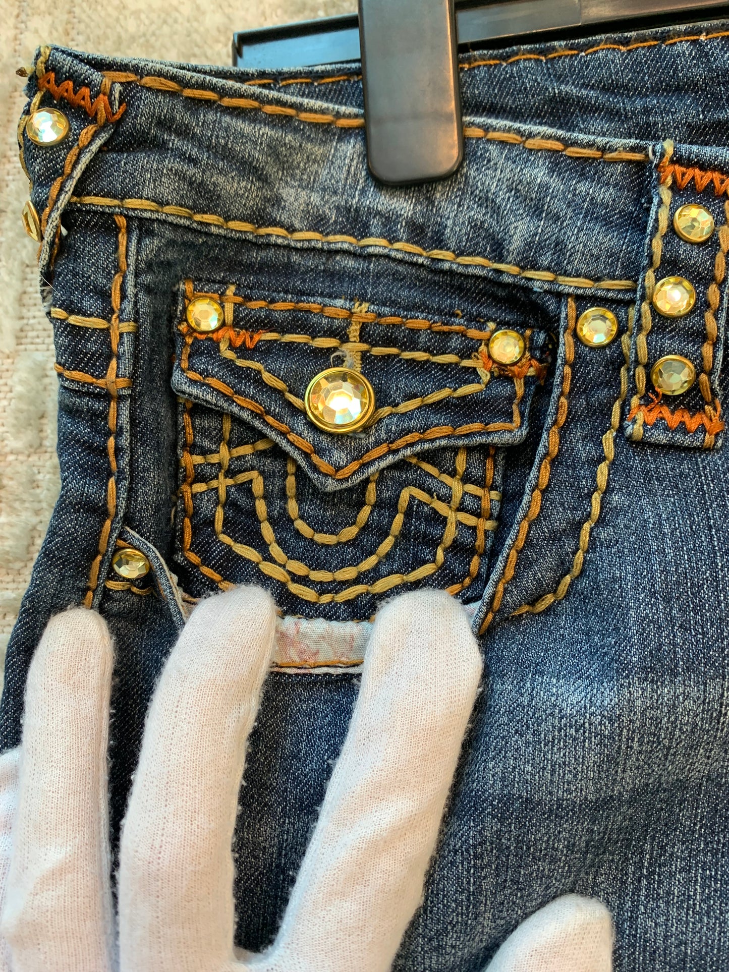 True Religion Rhinestone Super T Jeans
