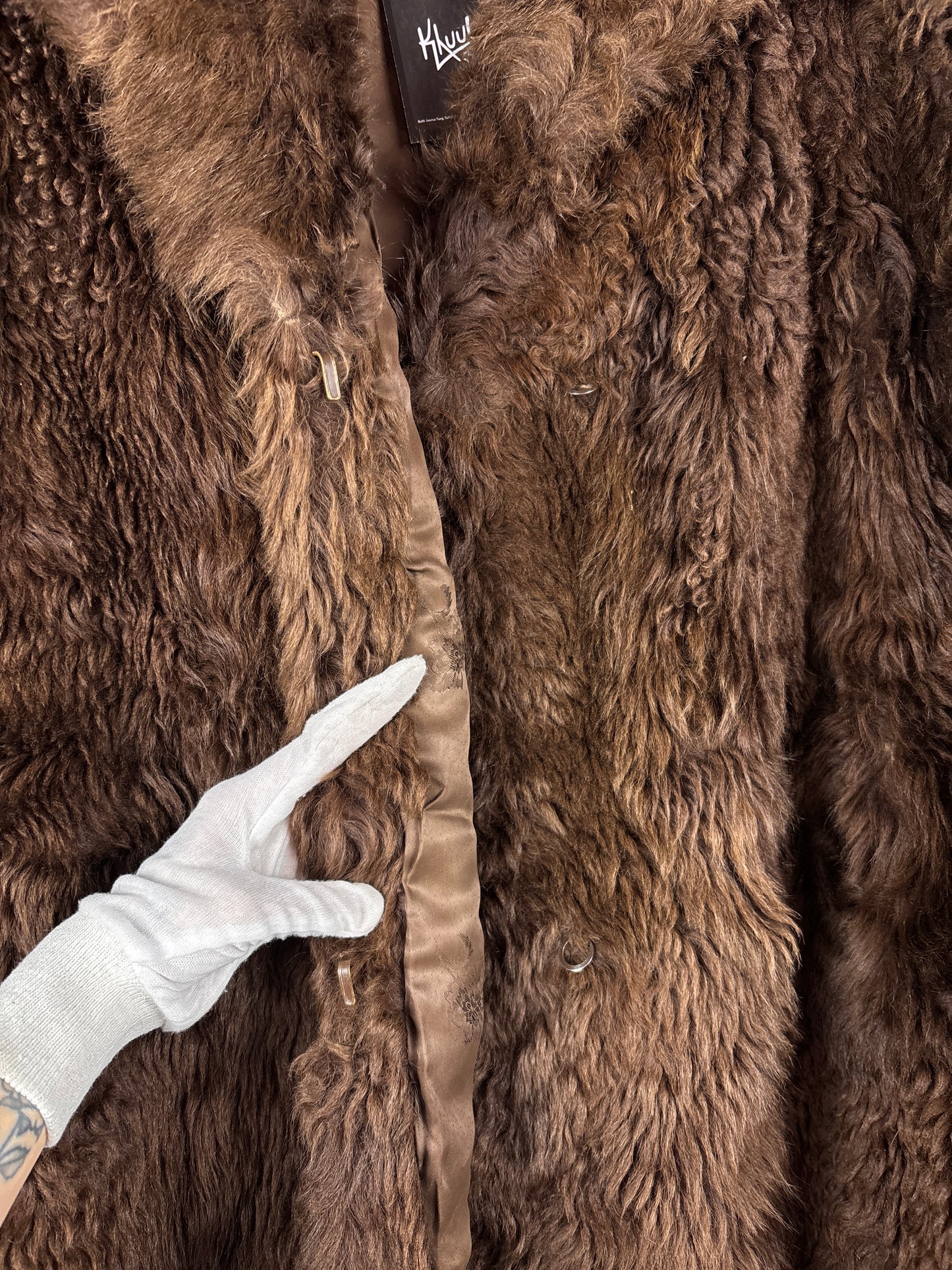 Women's Vintage Dark Brown Faux Fur Coat