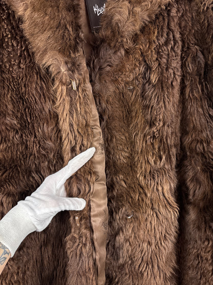 Women's Vintage Dark Brown Faux Fur Coat