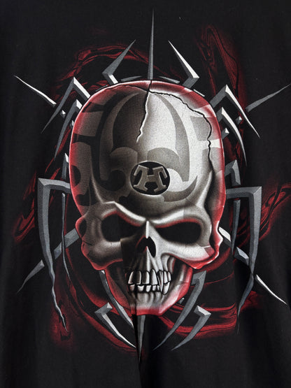 Mens Y2K Black Skull Graphic Long Sleeve Shirt