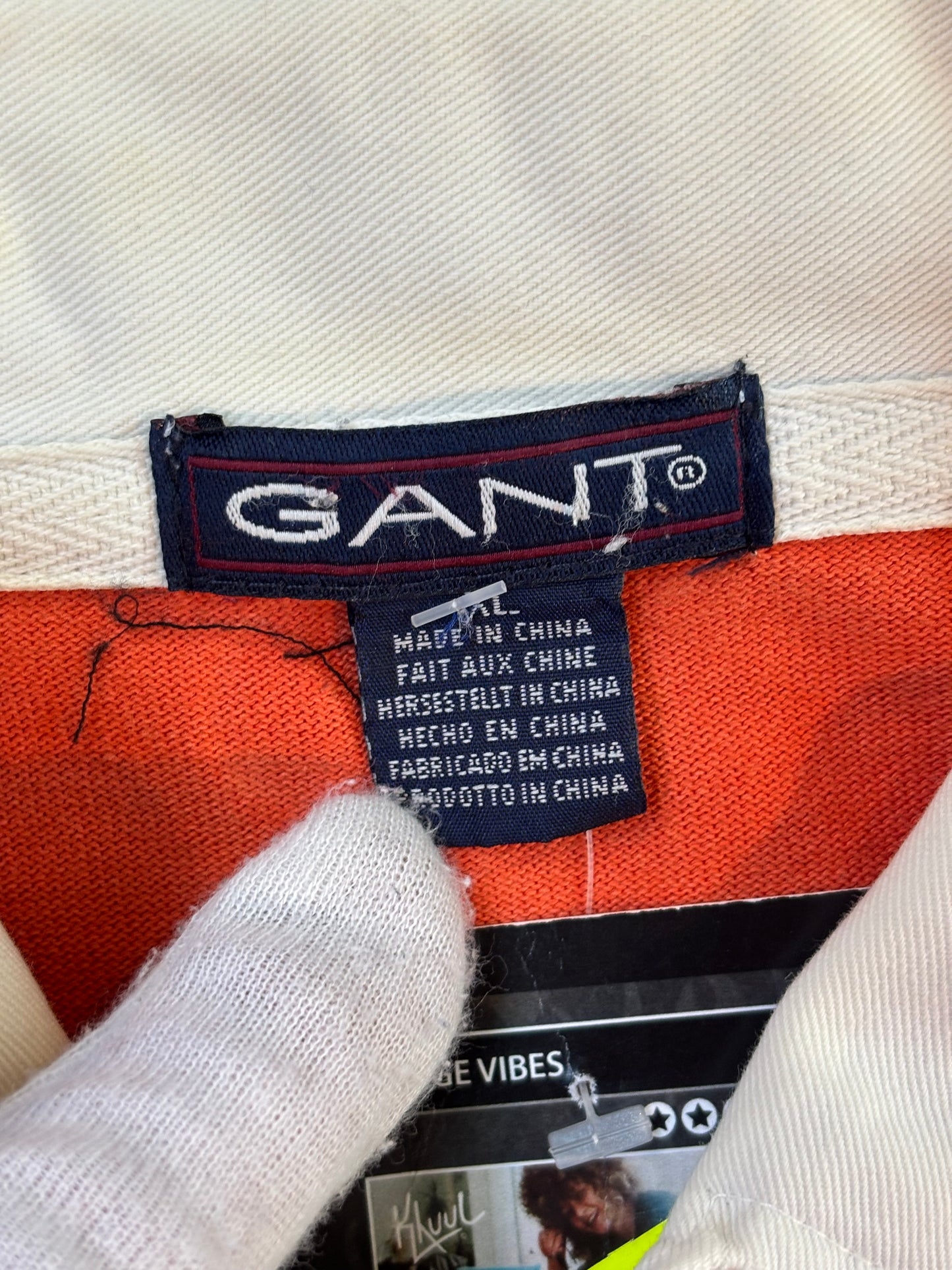 GANT Navy Orange Rugby Shirt