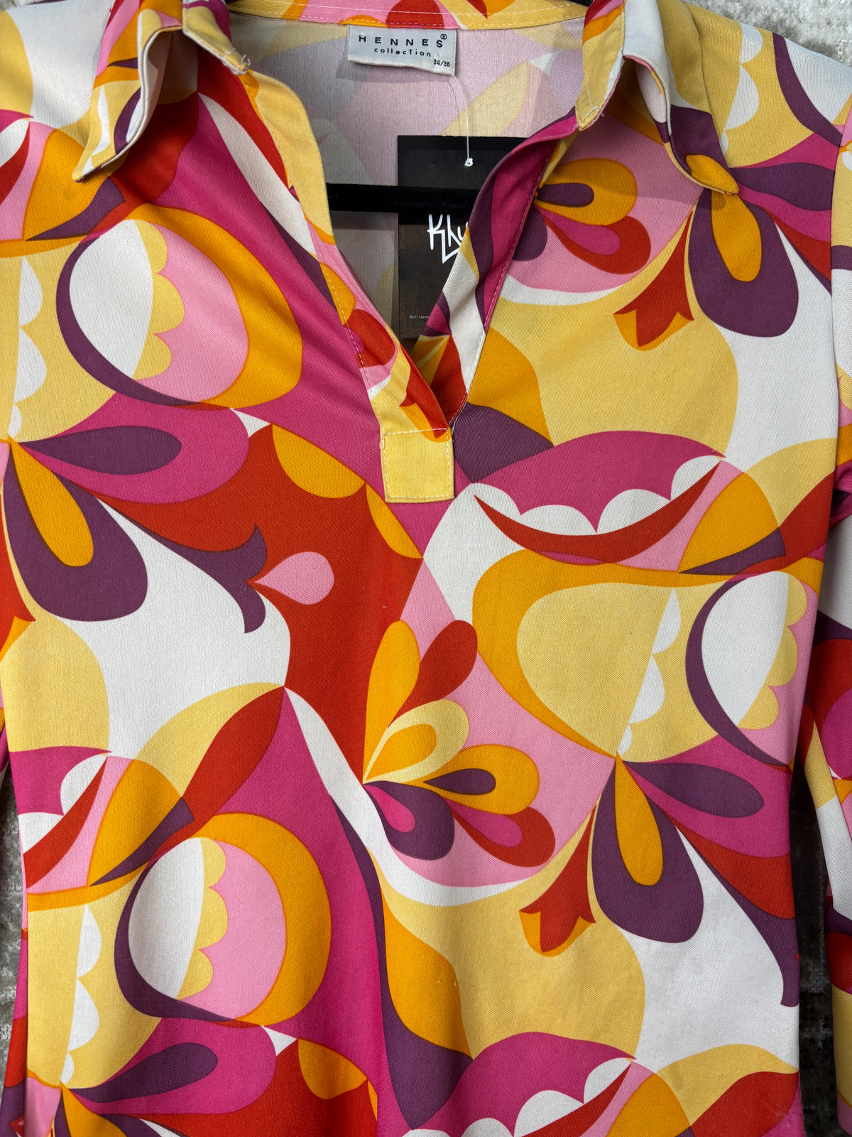 Hennes Collection Y2K Psychedelic Collared Top