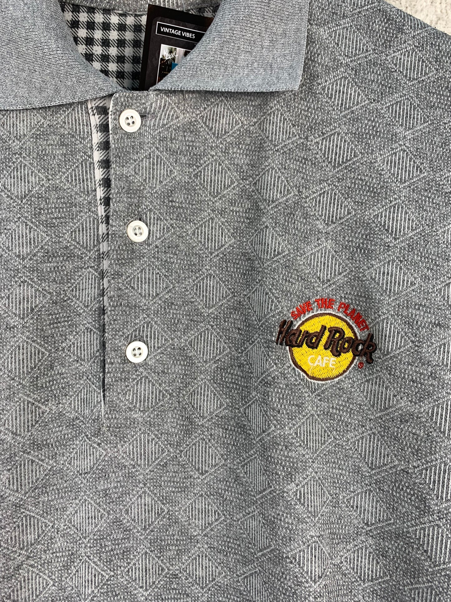 Mens Vintage Hard Rock Cafe Grey Polo Shirt