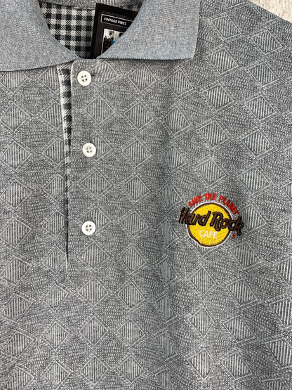 Mens Vintage Hard Rock Cafe Grey Polo Shirt