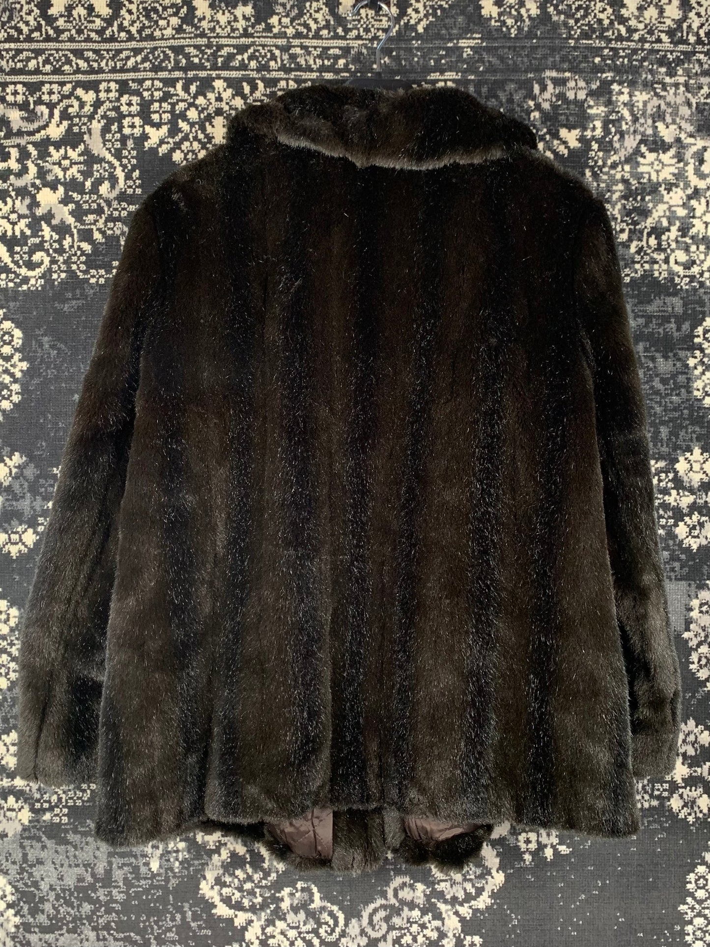 Women's Vintage Dark Brown Faux Fur Coat