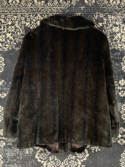 Women's Vintage Dark Brown Faux Fur Coat