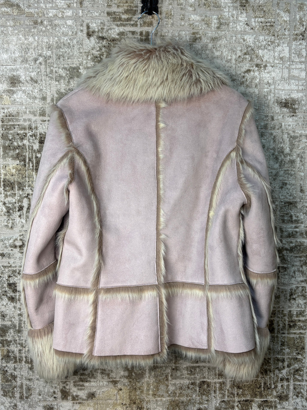 Y2K Faux Fur Trim Suede Jacket