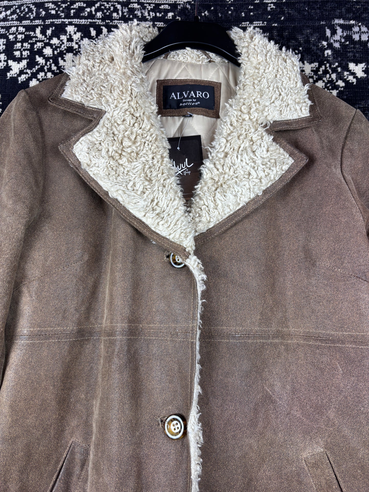 Women's Y2K Vintage Cocoa Brown Long Suede Coat