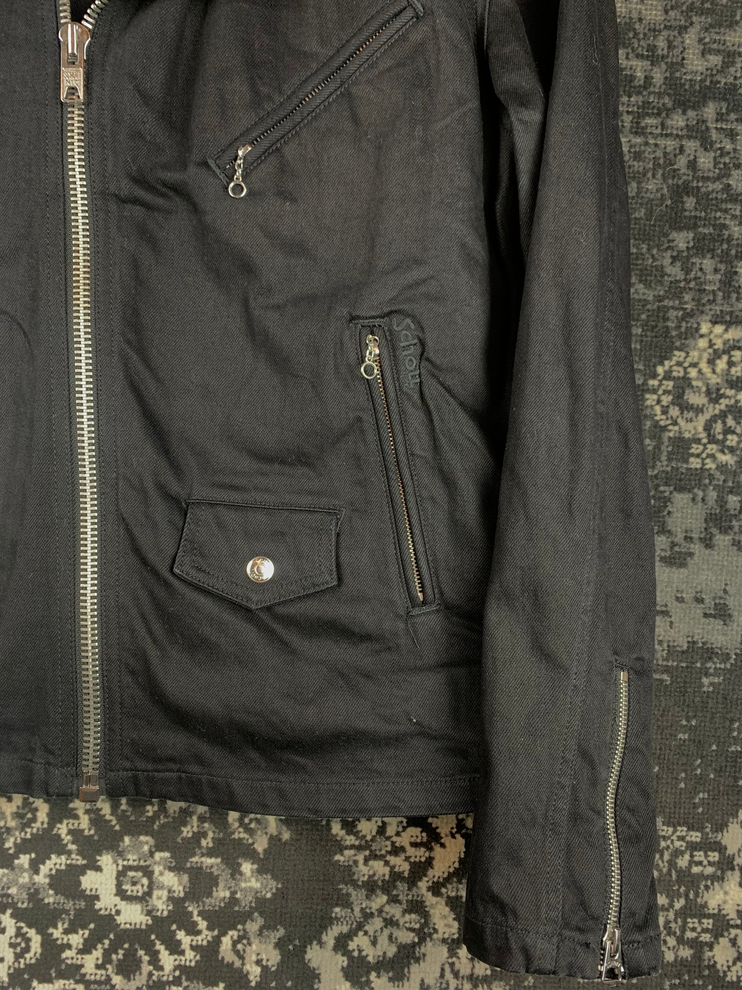 Vintage Schott NYC Perfecto Classic Black Denim Moto Jacket