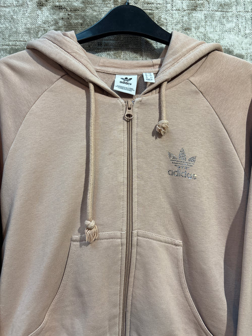Adidas Originals Rhinestone Cropped Zip Hoodie