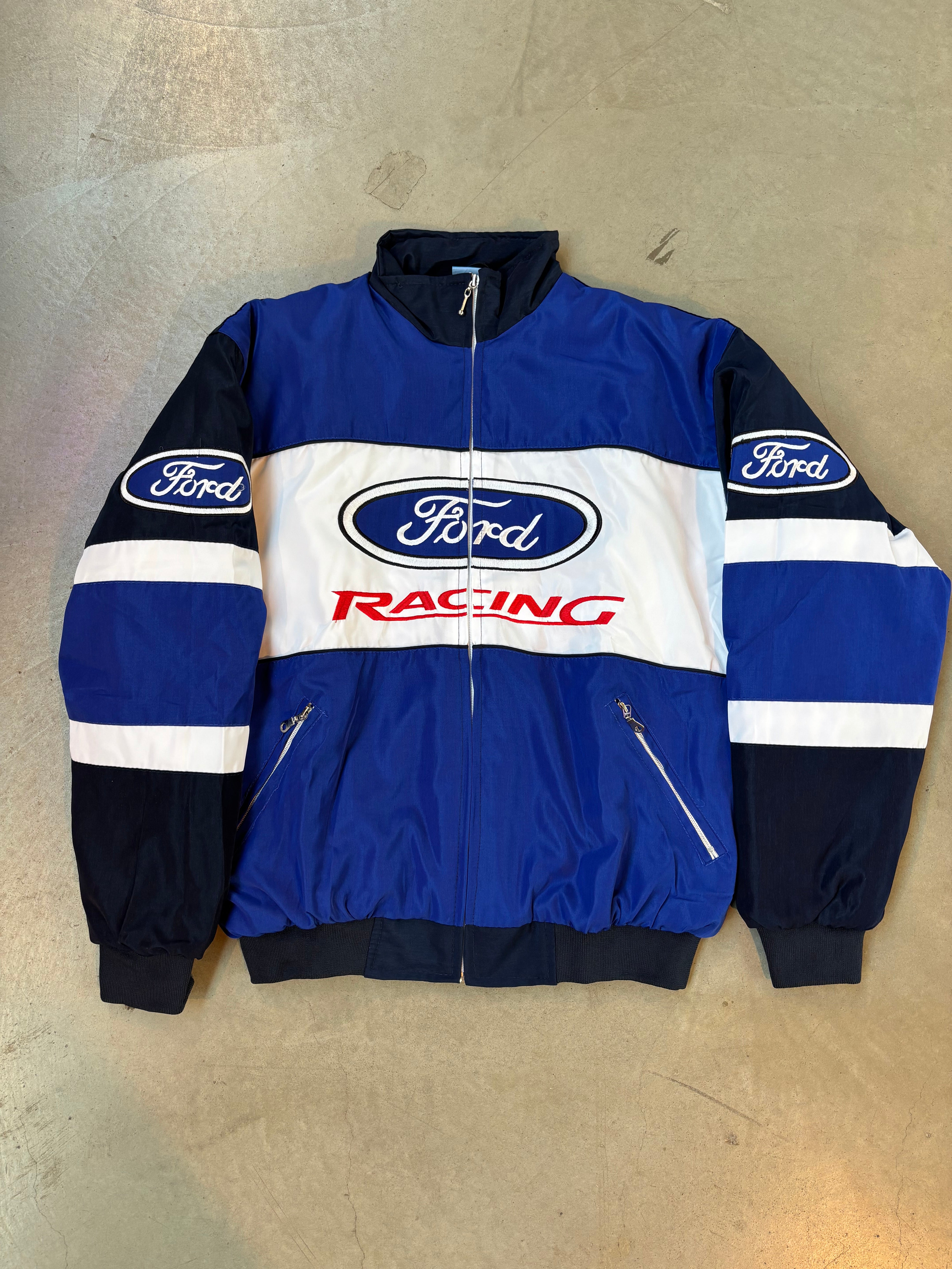 ジャケット・アウター Ford Racing jacket Adults Unisex Vintage Team Racing Jacket, Ford Jacket Blue