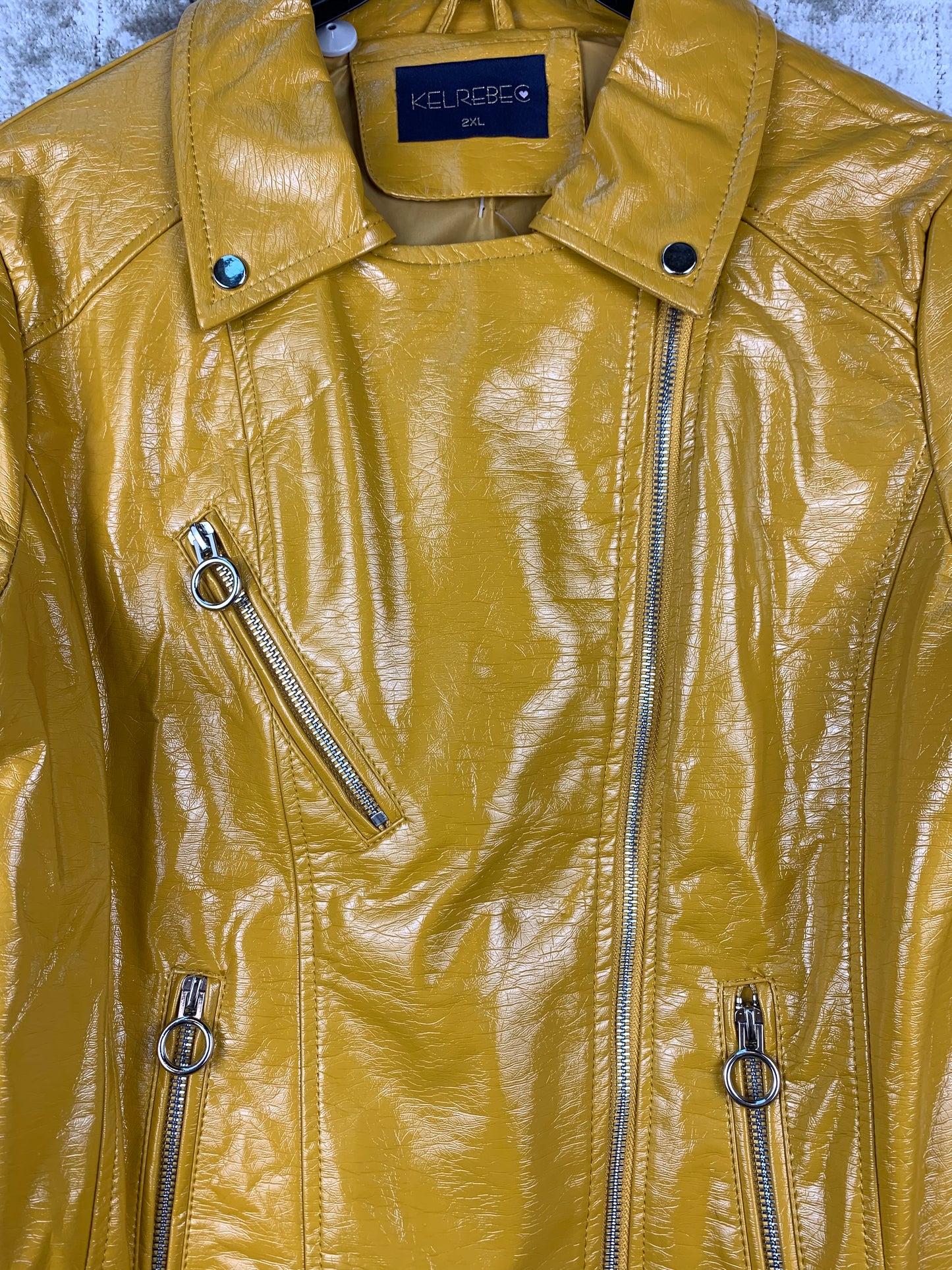 Womens Kelrebec Mustard Biker Jacket