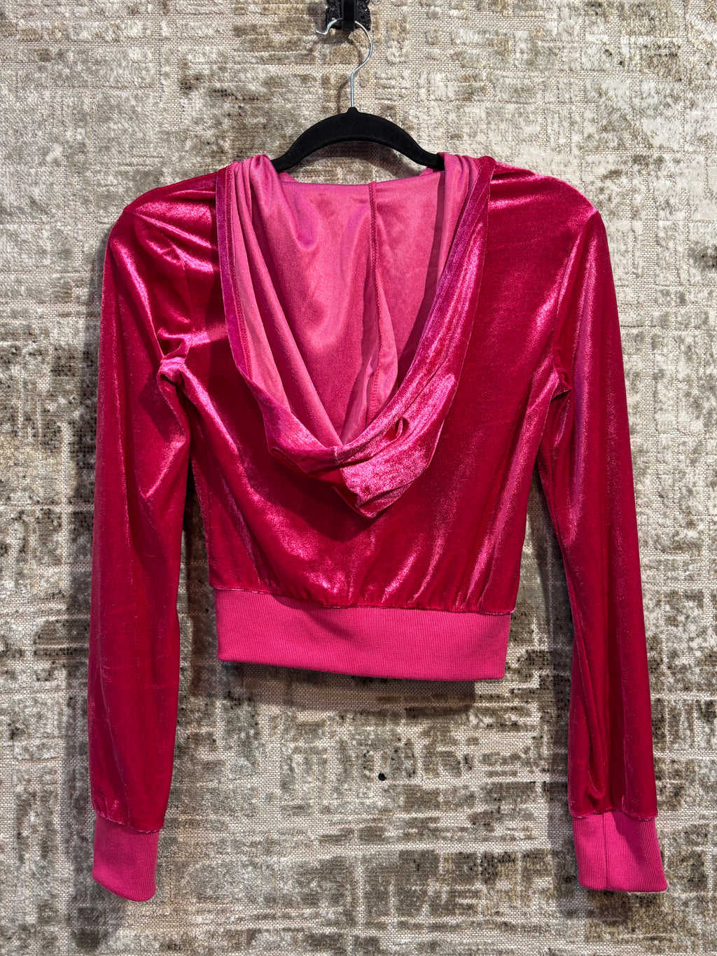 Y2K Metallic Velvet Zip Hoodie