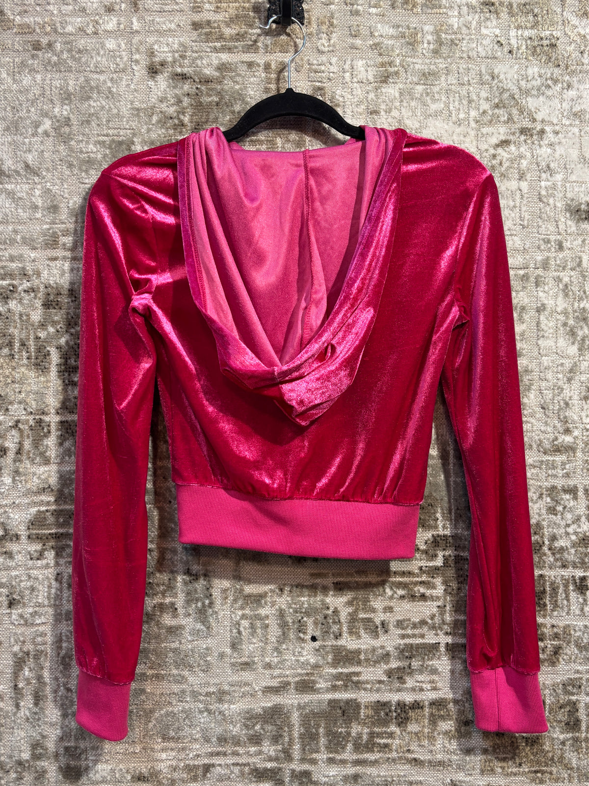 Y2K Metallic Velvet Zip Hoodie
