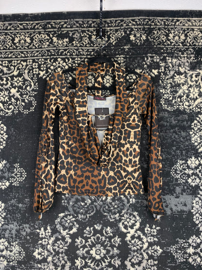 Women's Y2K Cheetah Print Long Sleeve Top