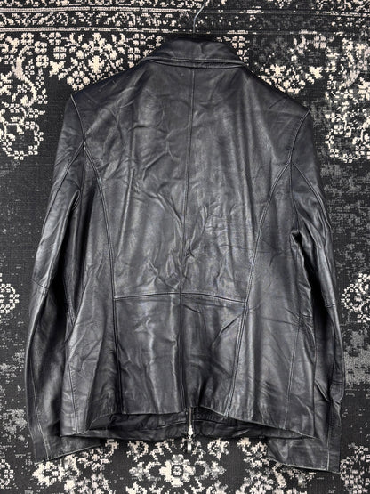 Men's Vintage TCM Black Genuine Leather Jacket