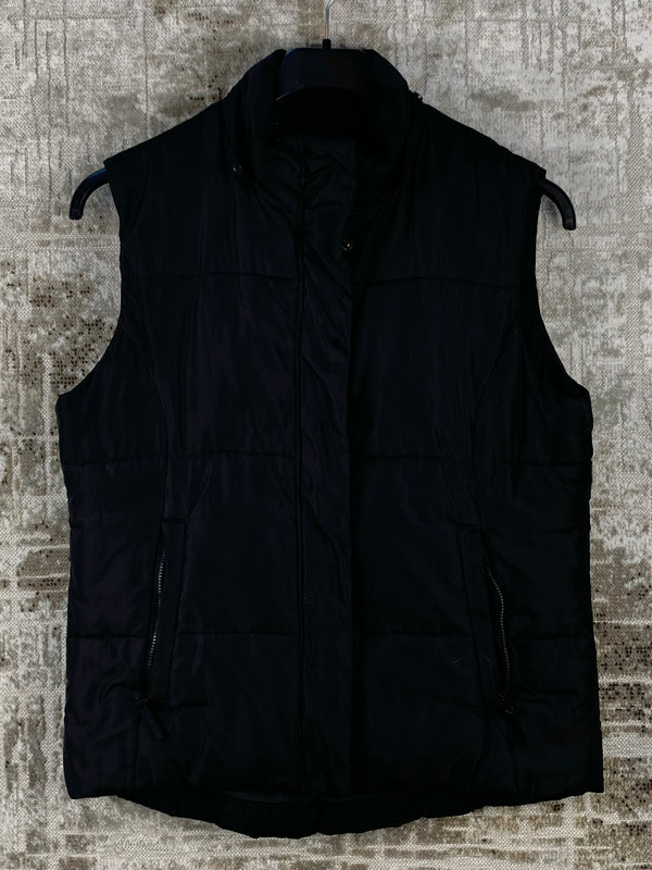 Womens Y2K Black Puffer Vest Kappahl Sleeveless Jacket