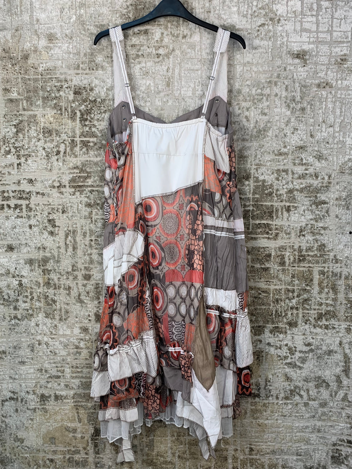 Womens Y2K Patchwork Midi Dress