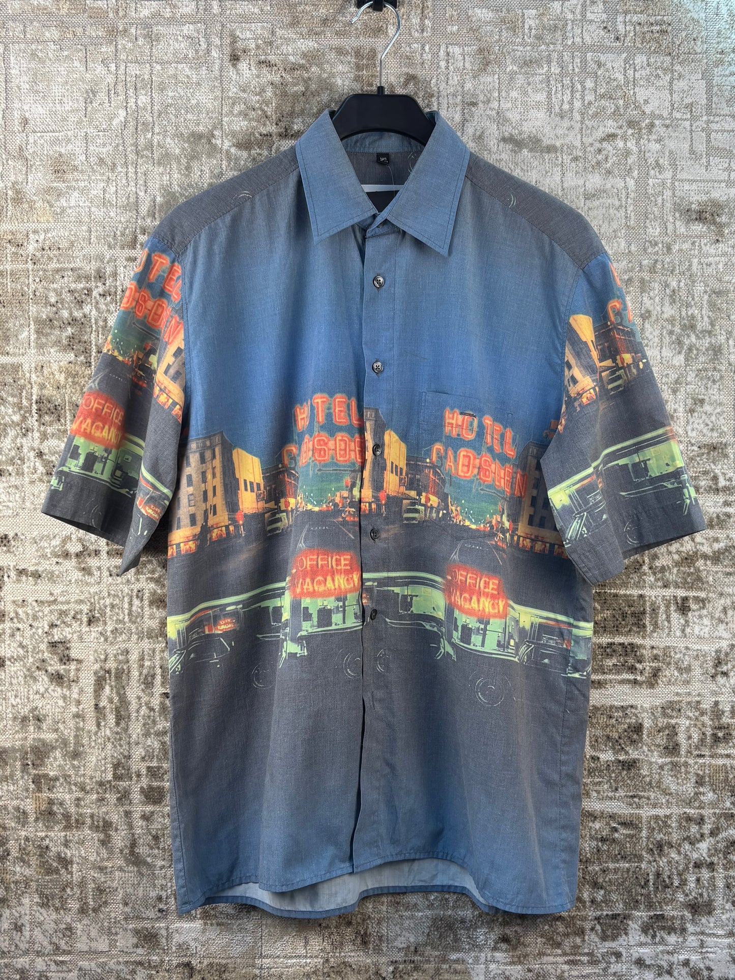 Mens Vintage Graphic Button Up Shirt